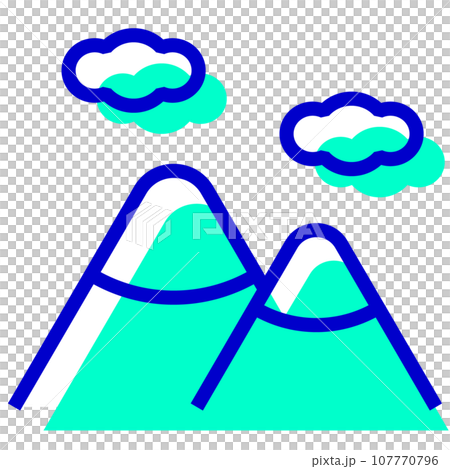Two-color style icon representing a mountain 107770796