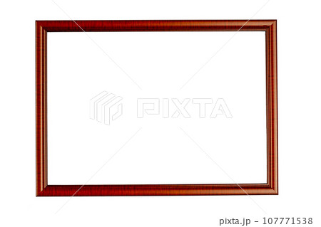 Brown wooden frame  isolated on the white background.copy space 107771538