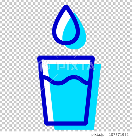 代表水、玻璃、飲用水的雙色風格圖標 107771952