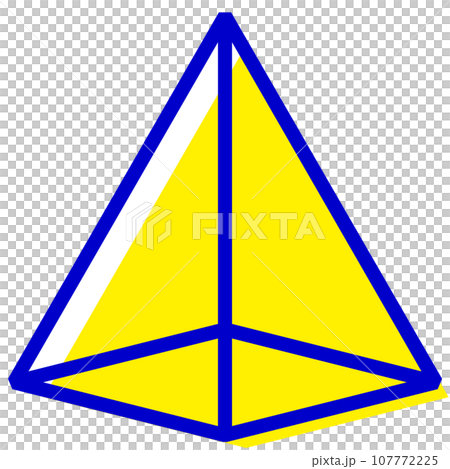 Two-color style icon representing solid and square pyramids Two-color style icon representing solid and square pyramids 107772225