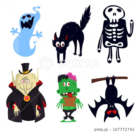 Cartoon monsters set for Halloween 107772742