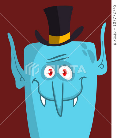 Cute cartoon vampire smiling. Vector illustration Cute cartoon vampire smiling. Vector illustration 107772745