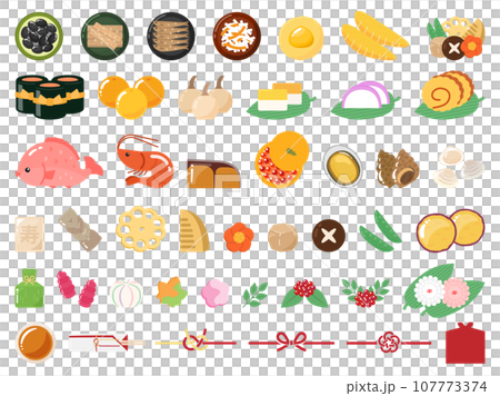 新年菜餚的插圖素材集 107773374