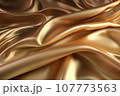 Shimmering with a golden satin texture, this abstract background is perfect for creating a luxurious design. Created using advanced AI technology. 107773563