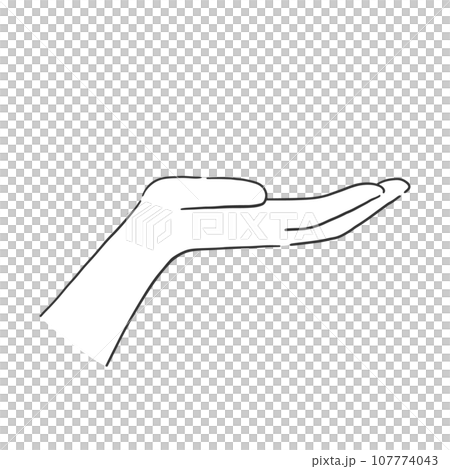 A simple illustration of someone lifting something with one hand 107774043