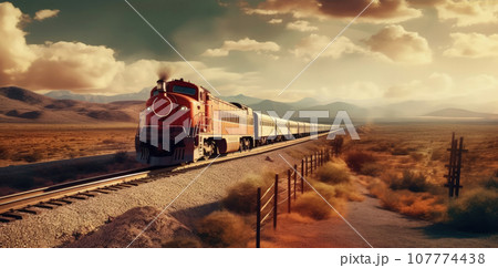 The train is steadily making its way along the track, drawing closer to the impending curve 107774438