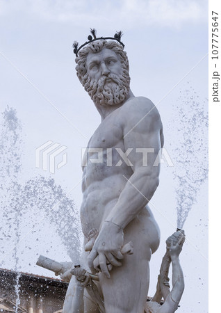 Fountain of Neptune - a fountain in Florence, Italy, situated on the Piazza della Signoria or Signoria square Fountain of Neptune - a fountain in Florence, Italy, situated on the Piazza della Signoria or Signoria square 107775647
