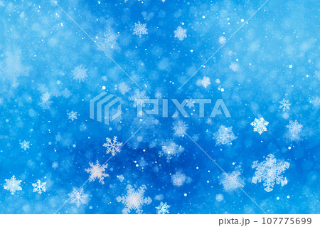 blue abstract background snowfall watercolor 107775699