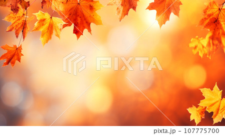 Autumn background with leaves and bokeh. Copyspace Autumn background with leaves and bokeh. Copyspace 107775700