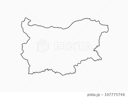 Vector outline map Bulgaria, line border country 107775748