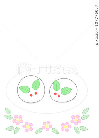 雪うさぎと赤いお花の透かし絵 107776037