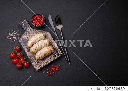 Sausages vegetable protein seitan meatless soy wheat classic taste vegetarian or vegan snack 107776689