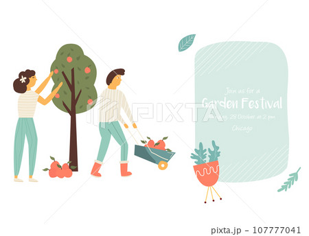 Garden festival invitation template with farmers Garden festival invitation template with farmers 107777041