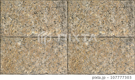 Gray and beige colored square paving stone, Seamless tiled stone 107777303