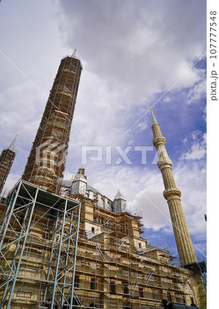 Selimiye Mosque in Edirne, built by Mimar Sinan in 1575, is being restored these days, september 16 2023 Turkey Edirne Selimiye Mosque in Edirne, built by Mimar Sinan in 1575, is being restored these days, september 16 2023 Turkey Edirne 107777548
