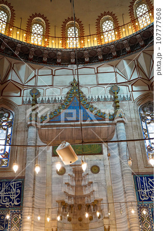 Selimiye Mosque interiors were built by Mimar Sinan in Edirne in 1575 during the Ottoman Empire. 09 August 2019 Turkey Edirne 107777608