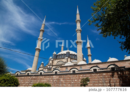 Selimiye Mosque was built by Mimar Sinan in Edirne, Turkey in 1575 during the Ottoman Empire. August 09 2019 Turkey Edirne 107777616