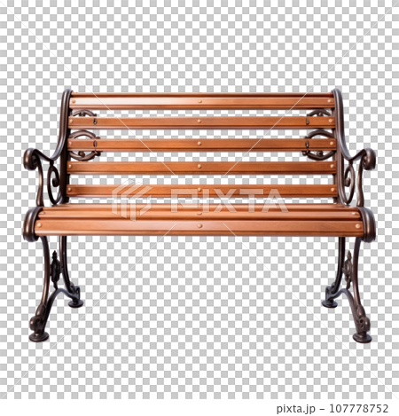 Brown wooden bench isolated Brown wooden bench isolated 107778752