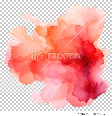 Pink and orange abstract watercolor shape isolated Pink and orange abstract watercolor shape isolated 107778782