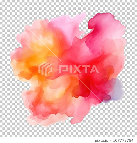 Pink and orange abstract watercolor shape isolated Pink and orange abstract watercolor shape isolated 107778784