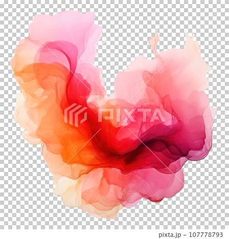 Pink and orange abstract watercolor shape isolated Pink and orange abstract watercolor shape isolated 107778793