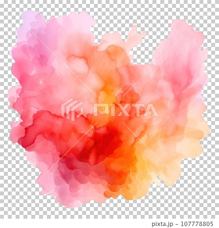 Pink and orange abstract watercolor shape isolated Pink and orange abstract watercolor shape isolated 107778805