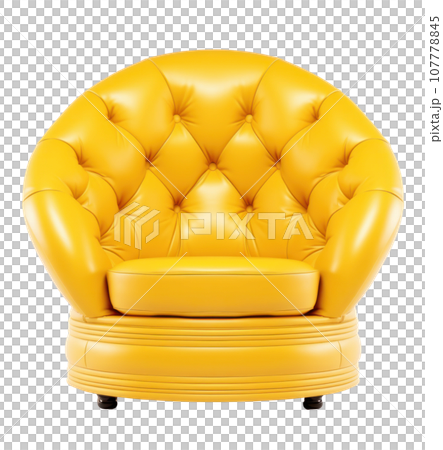 right yellow armchair isolated right yellow armchair isolated 107778845