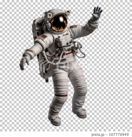 Realistic astronaut isolated 107778949
