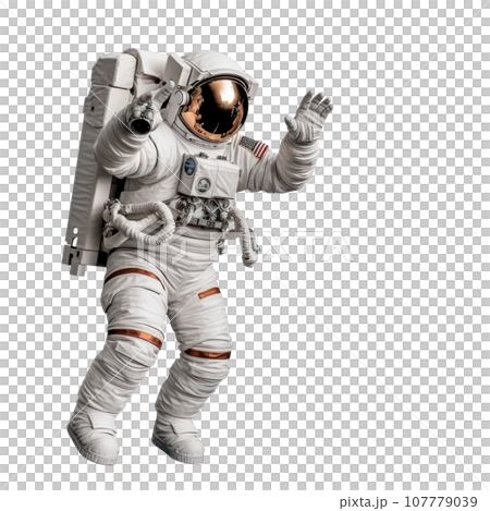 Realistic astronaut isolated 107779039