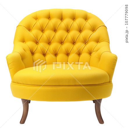 right yellow armchair isolated 107779098