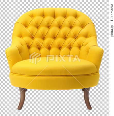 right yellow armchair isolated 107779098