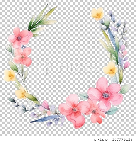 watercolor spring frame isolated watercolor spring frame isolated 107779115