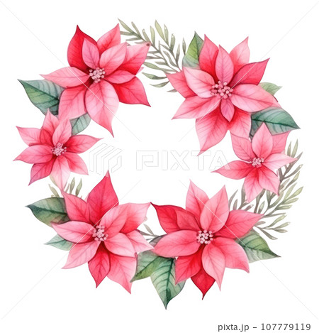 watercolor poinsettia flower isolated watercolor poinsettia flower isolated 107779119