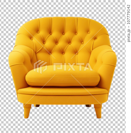right yellow armchair isolated 107779142