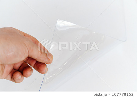 PVC film. polymeric material made of polyvinyl chloride. 107779152