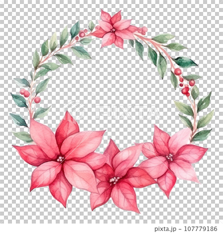 watercolor poinsettia flower isolated watercolor poinsettia flower isolated 107779186