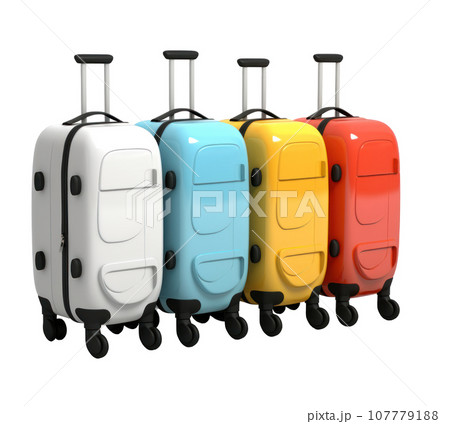 A group of colorful suitcases isolated A group of colorful suitcases isolated 107779188