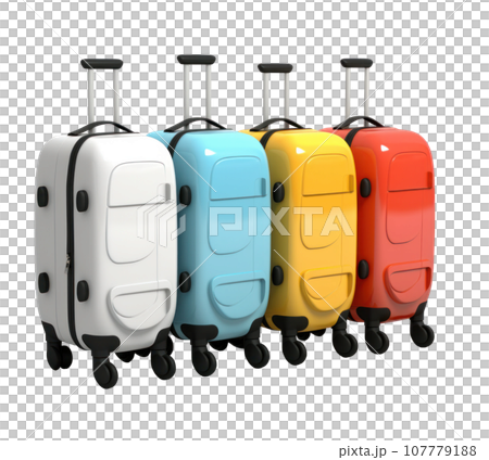 A group of colorful suitcases isolated A group of colorful suitcases isolated 107779188