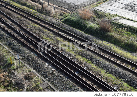 鉄道線路の分岐ポイント 鉄道線路の分岐ポイント 107779216