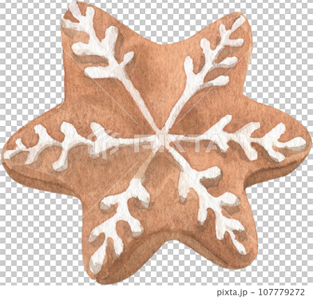 Christmas cookies painted in watercolor. 107779272