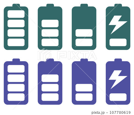 乾電池タイプの電圧やバッテリー残量を表示するイラスト 107780619