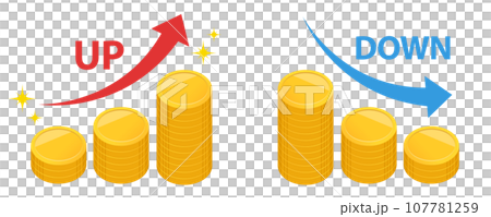 Image of money increasing/decreasing Image of money increasing/decreasing 107781259