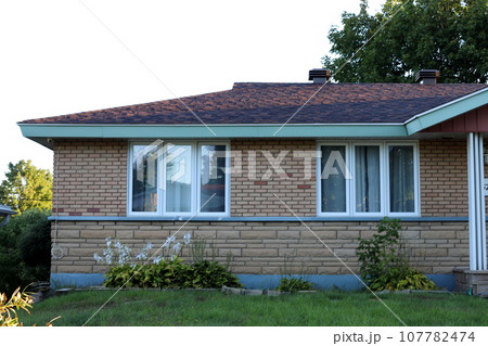 Roof tiles on a residential building in Israel. 107782474