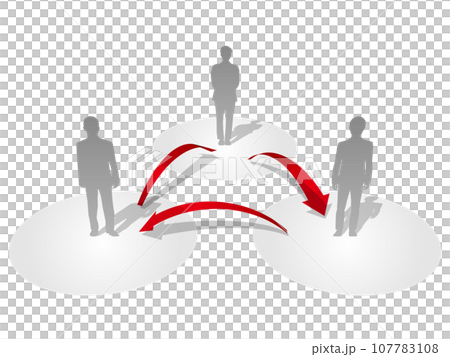 三角関係をあらわす矢印のインフォグラフィック男 時計まわり ベクターイラストレーション 三角関係をあらわす矢印のインフォグラフィック男 時計まわり ベクターイラストレーション 107783108