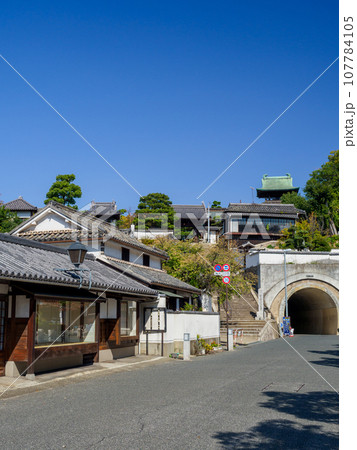 岡山_白壁の輝く倉敷美観地区の風景 107784105