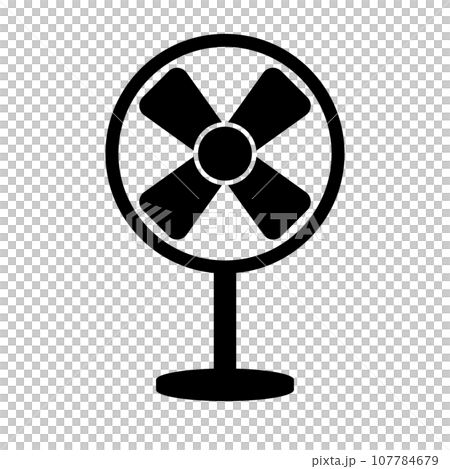 シンプルな扇風機のアイコン。家電。ベクター。 107784679