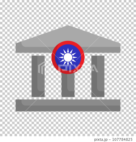 台灣政府圖示或台灣銀行圖示。向量。 107784825