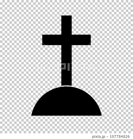 Christian grave silhouette icon. Cemetery. vector. Christian grave silhouette icon. Cemetery. vector. 107784826