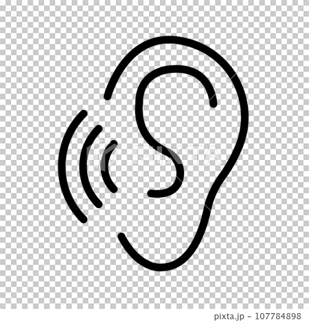 音が聞こえてくる耳 アイコン 107784898