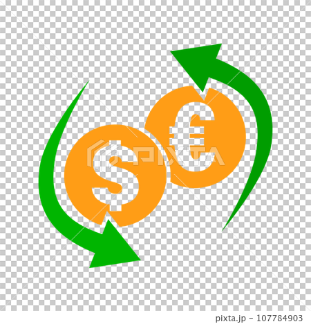 Dollar and euro exchange icon. money order. vector. 107784903